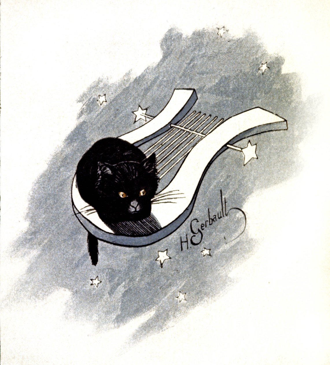 Le Chat Noir, paryski kabaret, ok. 1900 (ilustracja) autorstwa Henri Gerbault