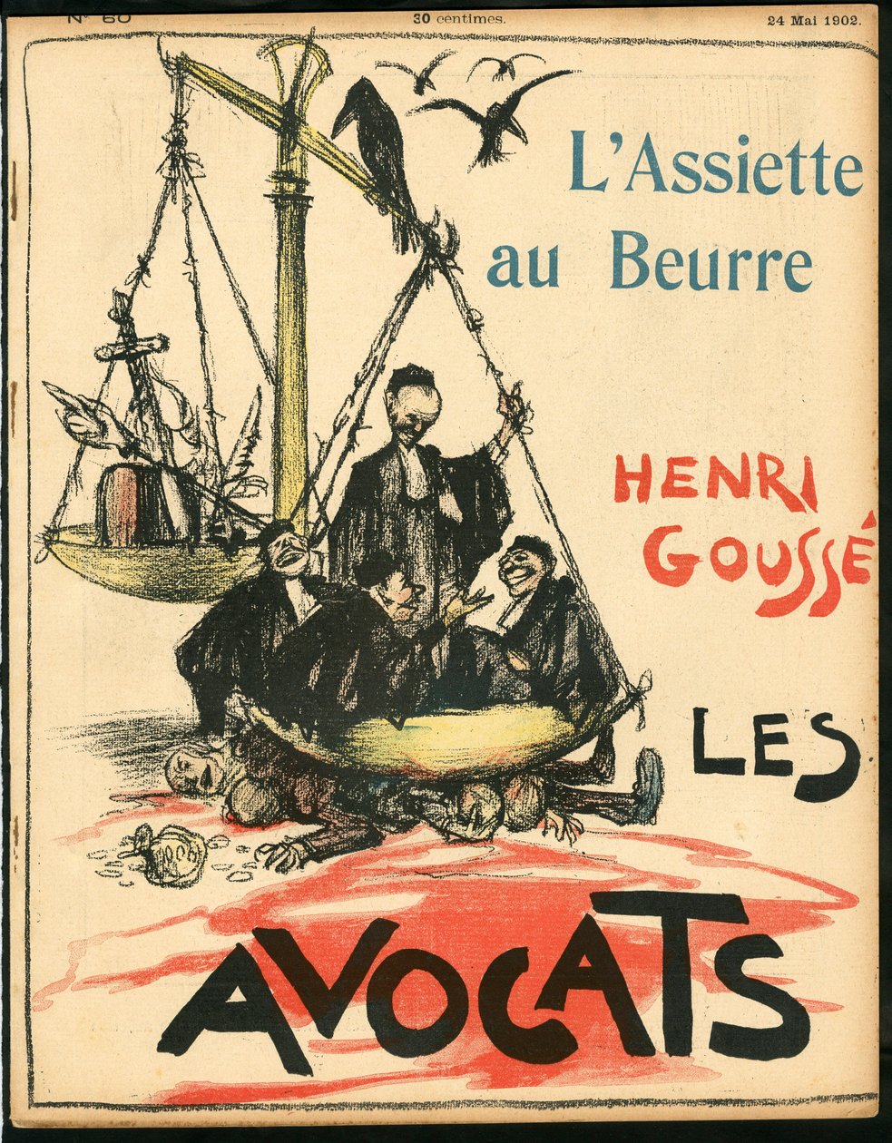 Okładka „” „L’Assiette au Beurre””, Satyryka w kolorach autorstwa Henri Gousse