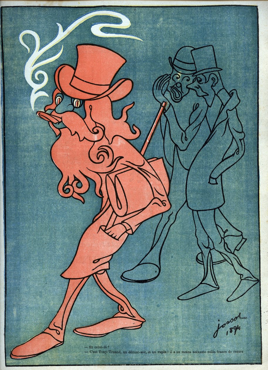 Tony-Truand (Tony Truan) (democ-soc) (socjalistyczny demokrata) - Henri Gustave Jossot (1866-1951) w "Le Rire" z 1894 r. autorstwa Henri Gustave Jossot