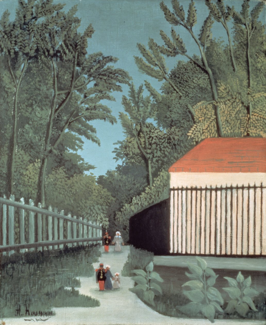 Krajobraz w Parku Montsouris z pięcioma postaciami autorstwa Henri J.F. Rousseau