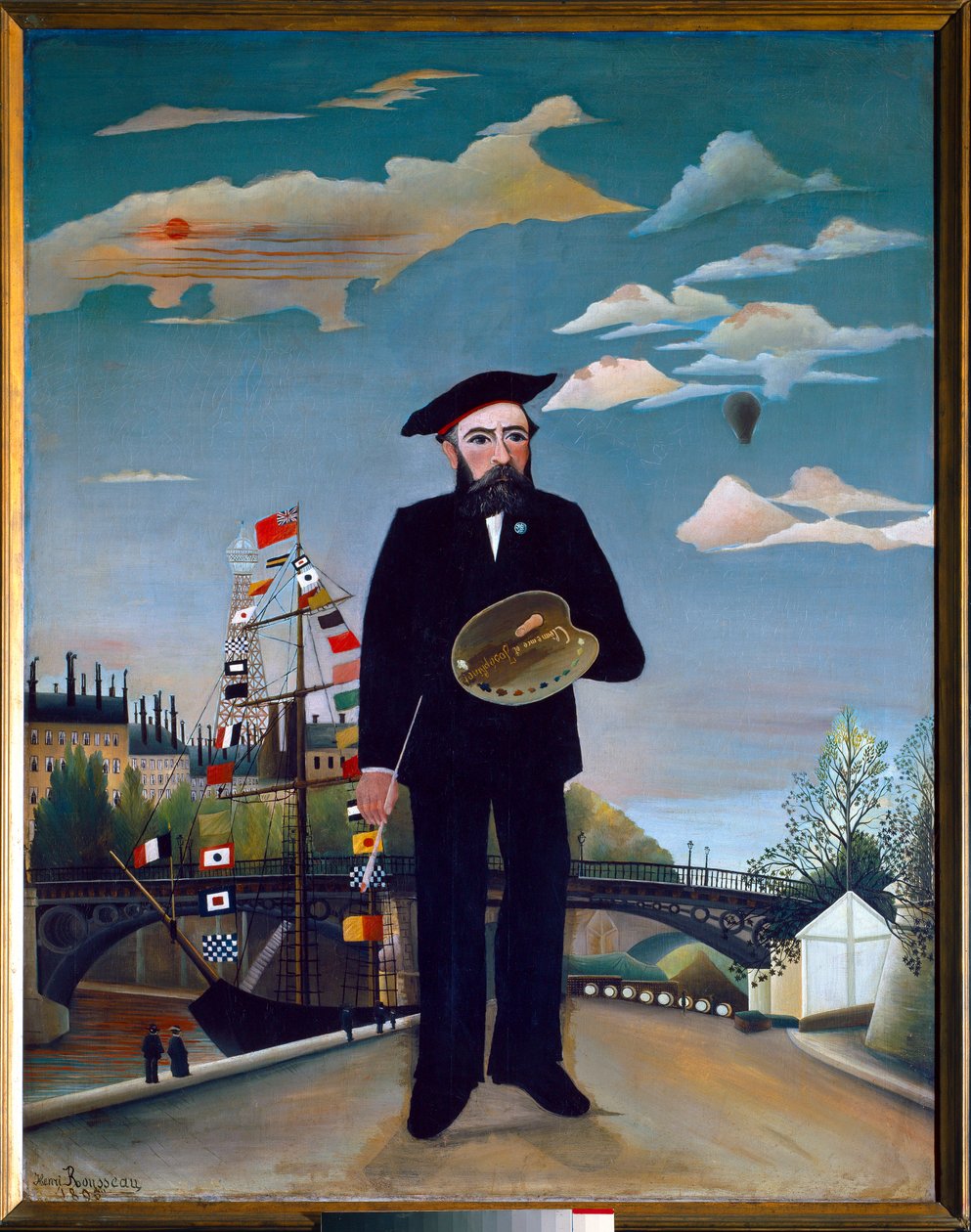 Autoportret z Ile Saint Louis autorstwa Henri J.F. (1844 1910) Rousseau