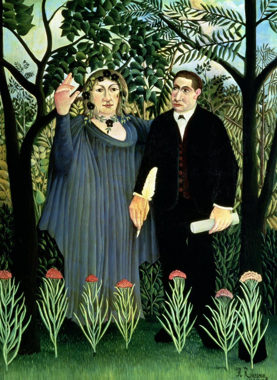 Muza inspirująca poetę autorstwa Henri J.F. Rousseau
