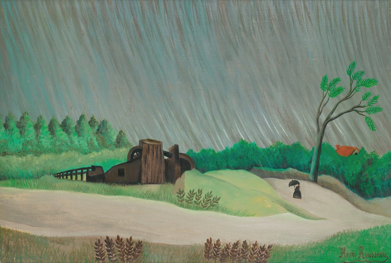 Deszczowy poranek (olej na płótnie) autorstwa Henri Rousseau