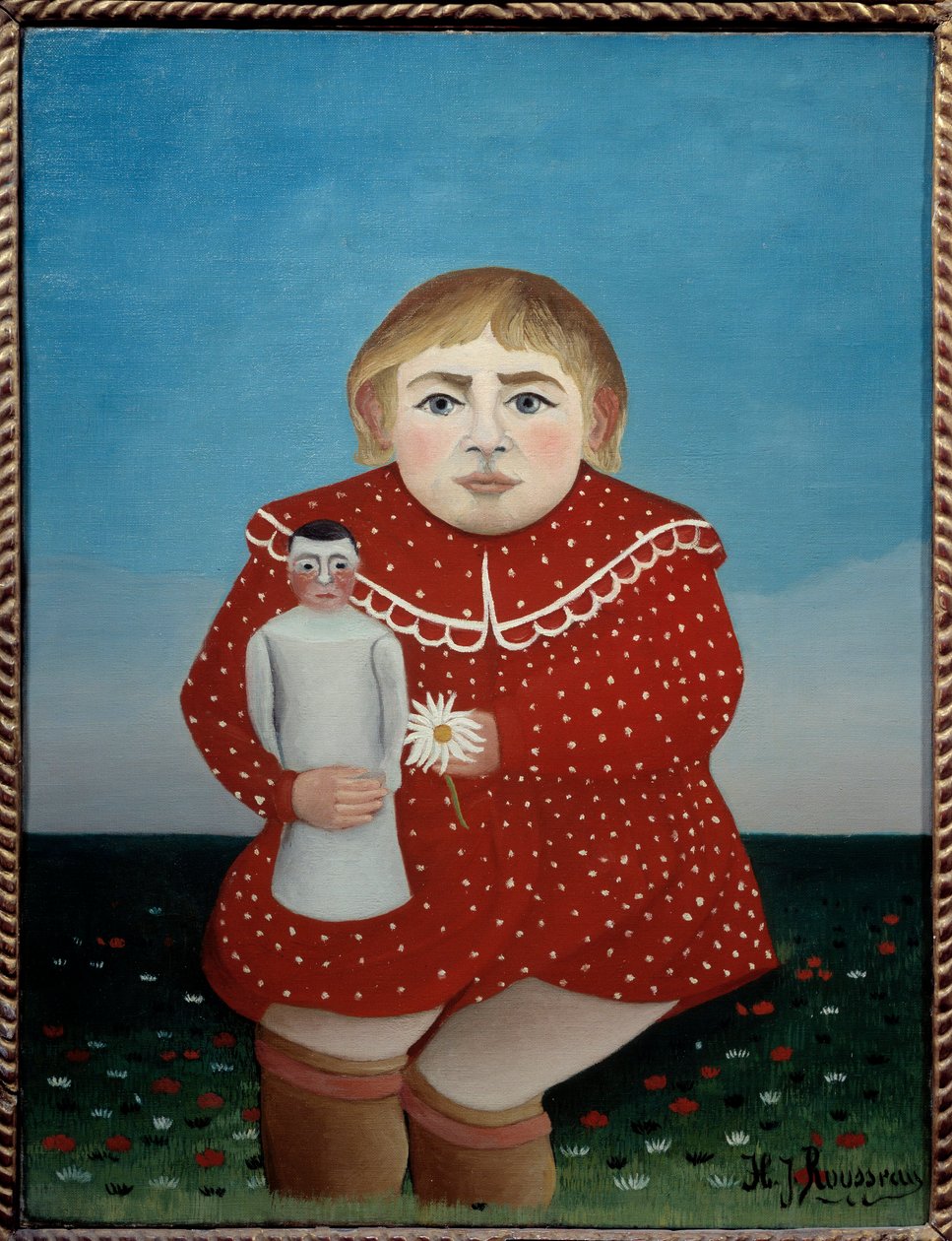 Dziecko z lalką Obraz Henri Rousseau dit le Douanier (1844-1910) 1904 Nd. 0,67x0,52 m Paryż, Muzeum Orangerie - Dziecko z lalką. Obraz Henri Rousseau zwany Le Douainier Rousseau (1844-1910) autorstwa Henri J.F. Rousseau