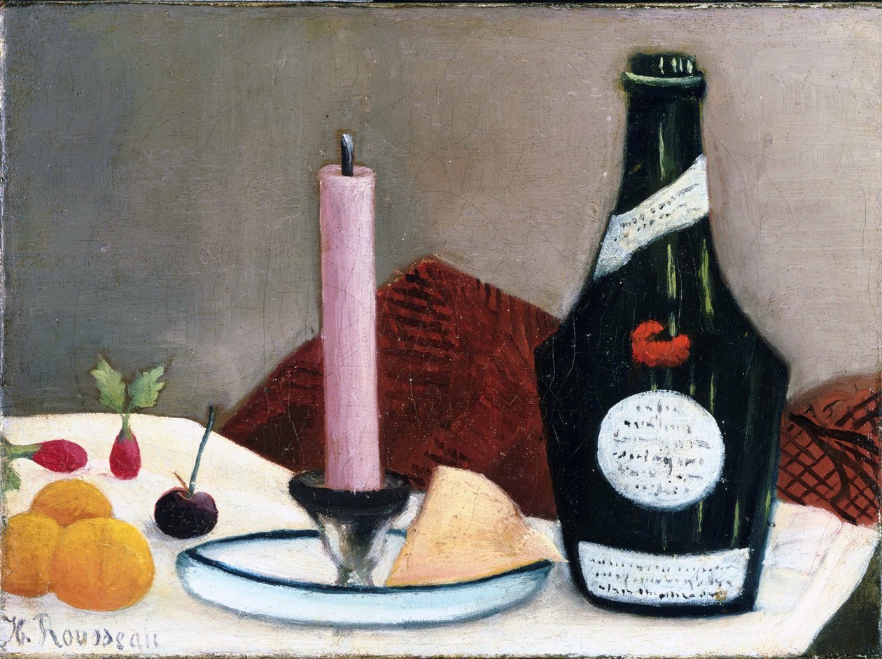 „Martwa natura – różowa świeca” Obraz Henri Rousseau dit le Douanier (1844-1910) 1909 Kolekcja Phillipsa, Waszyngton, D.C. autorstwa Henri J.F. Rousseau