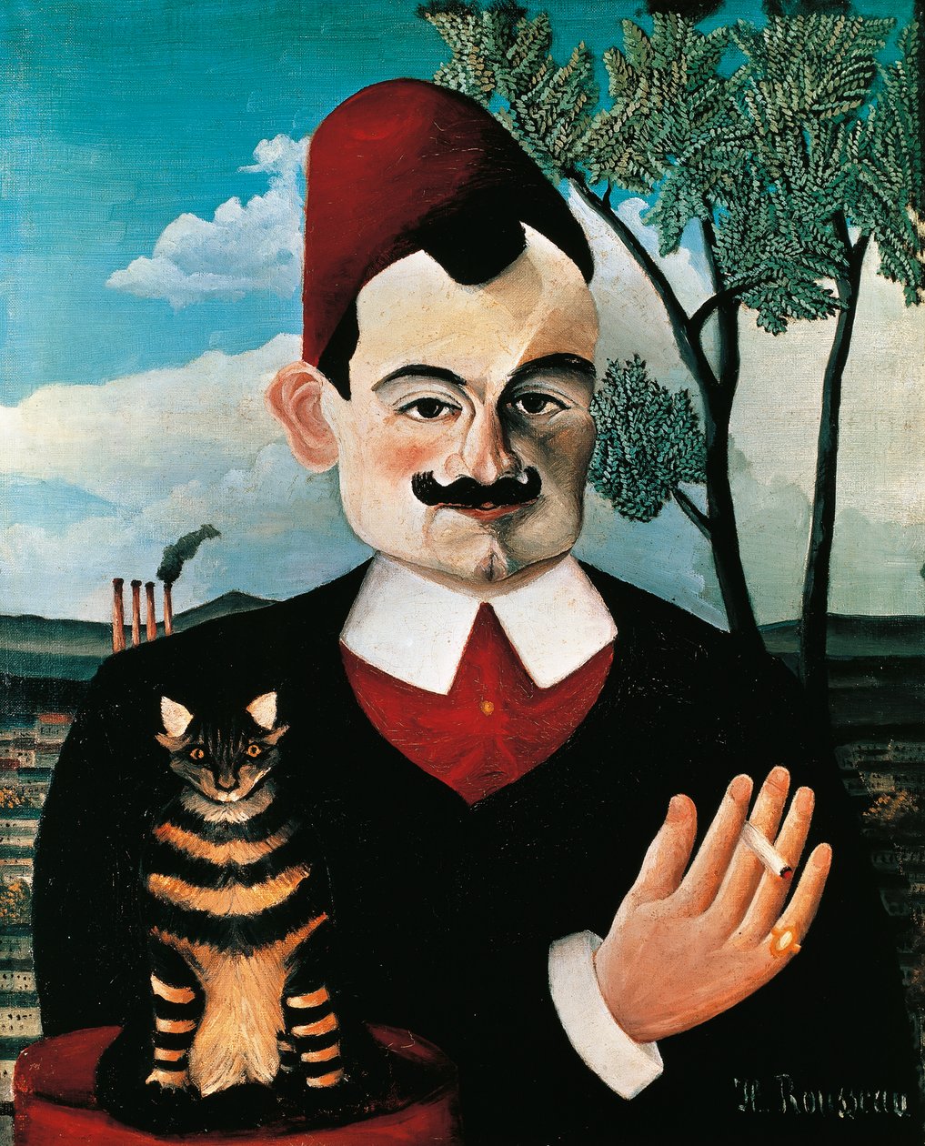 Portret Pierre Loti, pseudonim Louis Marie Julien Viaud, francuski pisarz autorstwa Henri J.F. Rousseau