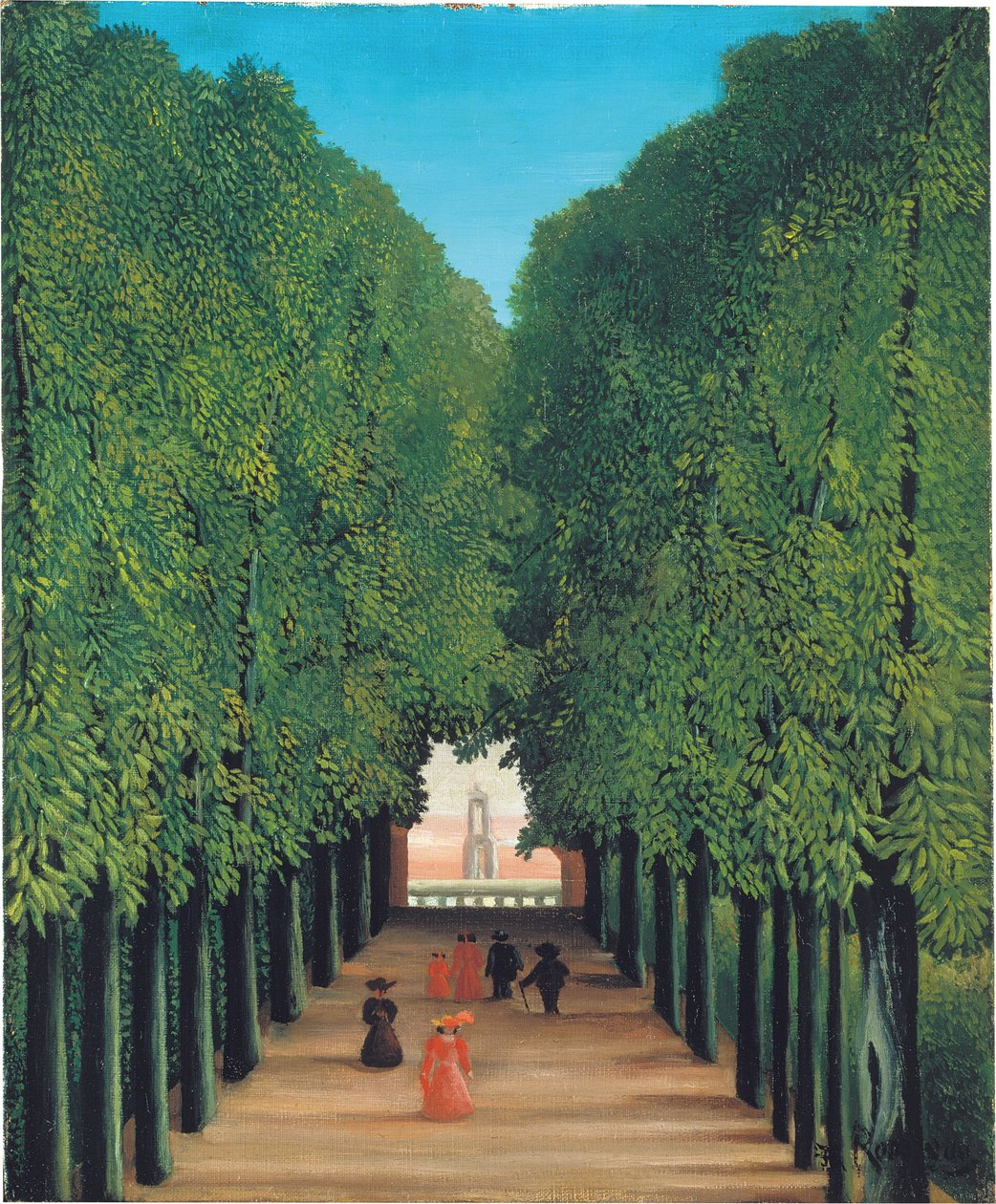 Aleja w parku w Saint Cloud, ok. 1908 (olej na płótnie) autorstwa Henri Rousseau