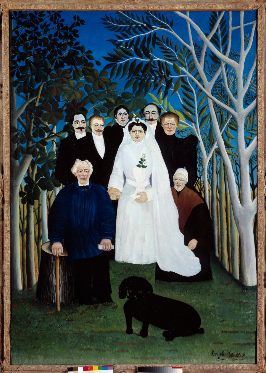 Ślub około 1905 r. Obraz Henri Rousseau dit Le Douanier (1844-1910) autorstwa Henri J.F. Rousseau