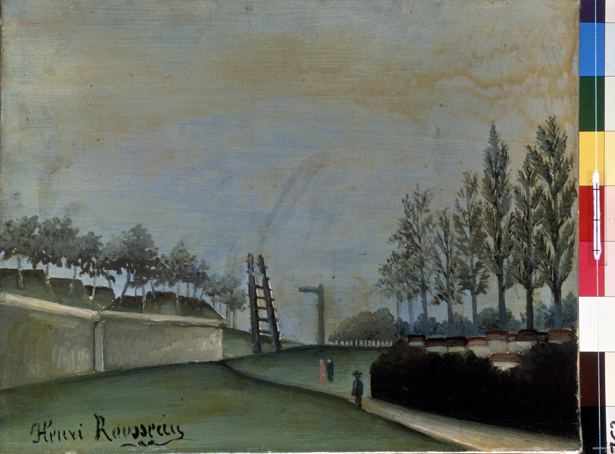 Widok Vanves. Obraz Henri Rousseau zwany Douanier Rousseau (1844-1910) autorstwa Henri J.F. Rousseau
