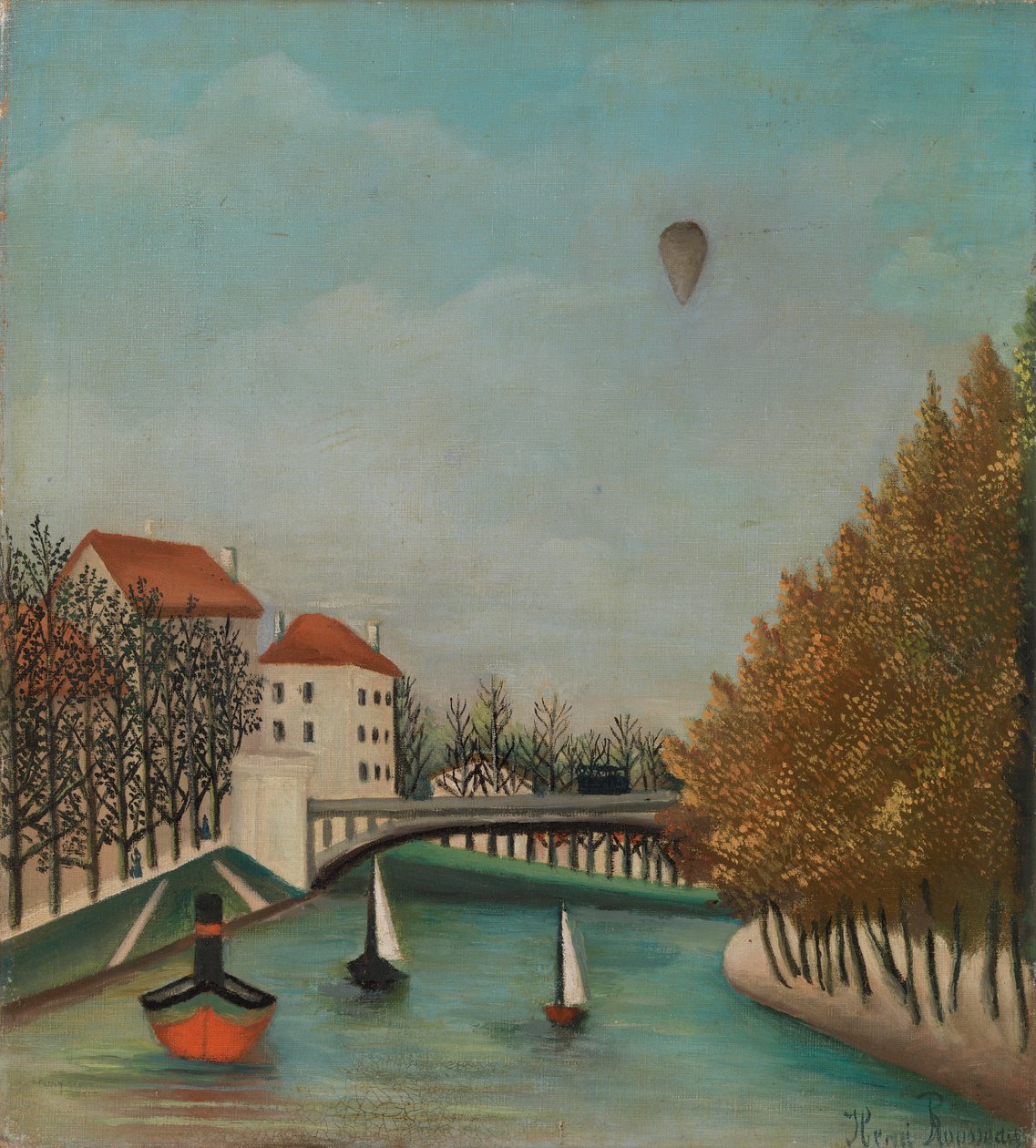 Scena rzeczna z balonem autorstwa Henri J.F. 1844 1910 Rousseau