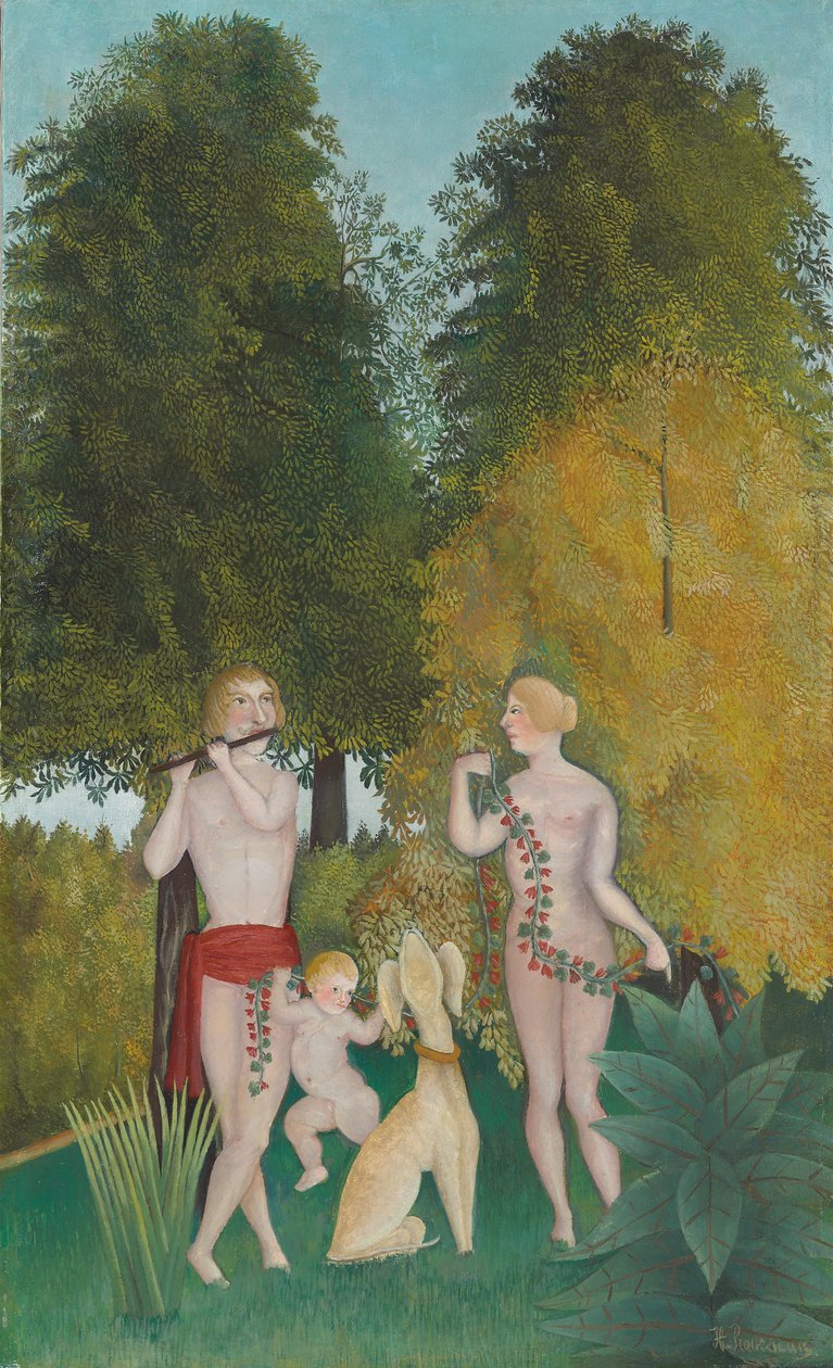 Szczęśliwy Kwartet; Szczęśliwa czwórka, 1902 autorstwa Henri J.F. Rousseau
