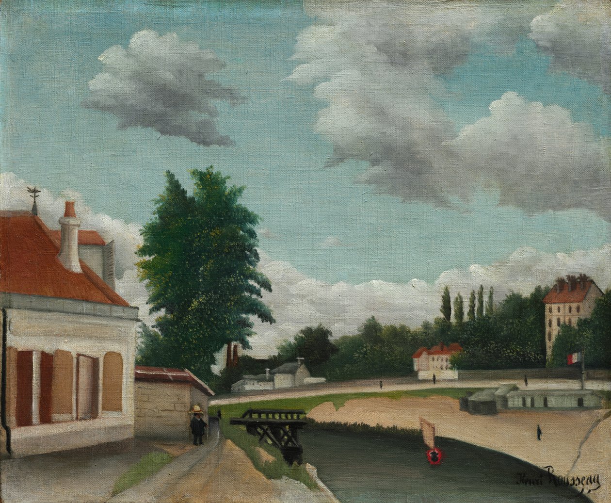Przedmieścia Paryża, ok. 1900 autorstwa Henri J.F. Rousseau