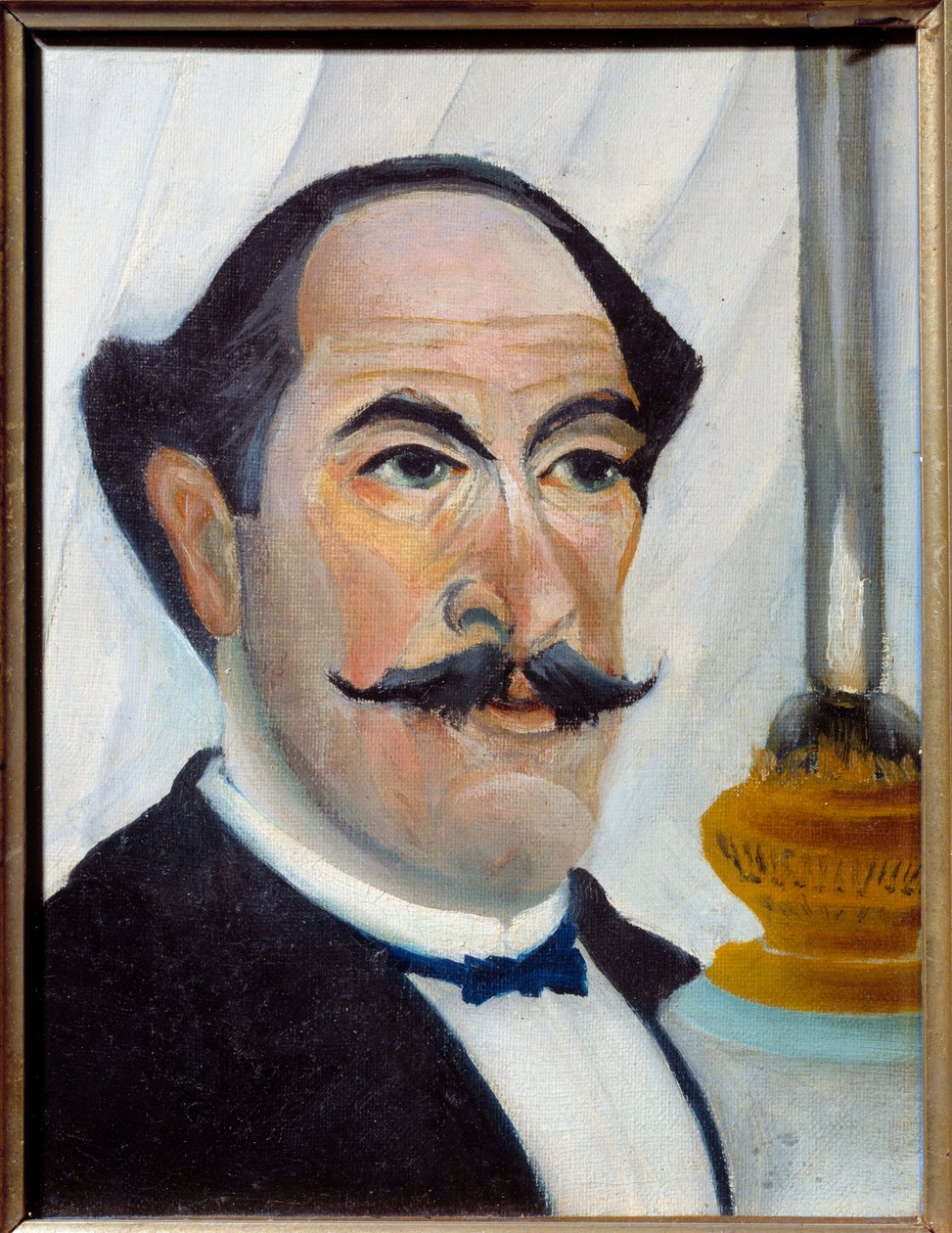 Autoportret z obrazem lampy Henri Rousseau dit Le Douanier Rousseau autorstwa Henri J.F. Rousseau