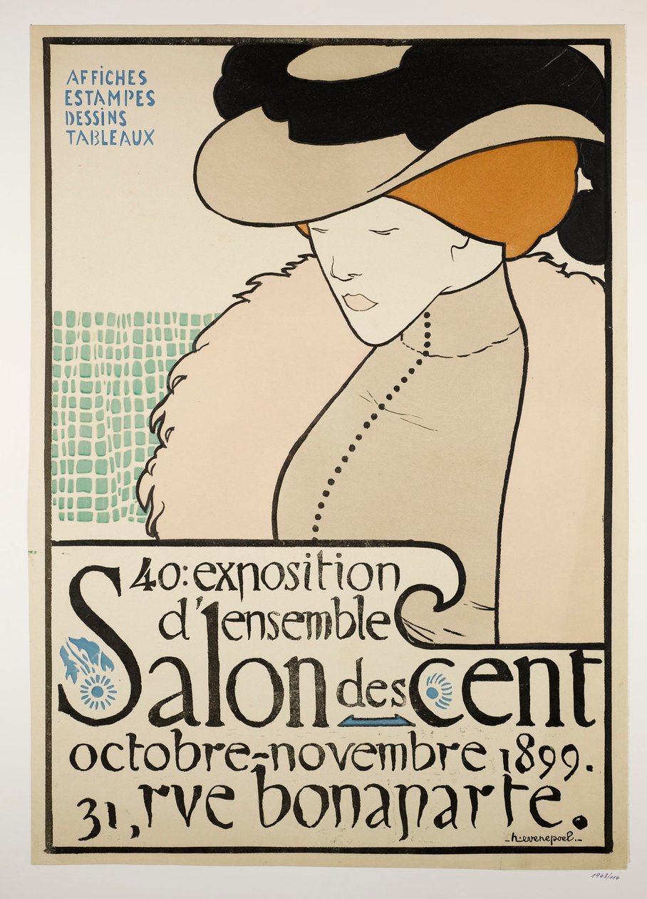 Salon des cents, plakat wystawy autorstwa Henri Jacques Edouard Evenepoel