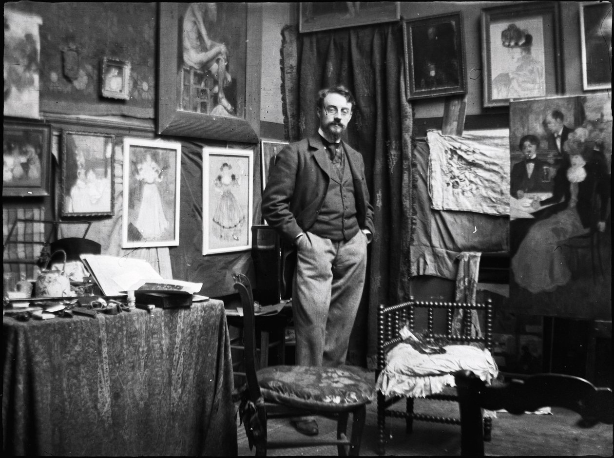 Henri Matisse w warsztacie Henri Evenepoela, 1897. autorstwa Henri Jacques Edouard Evenepoel