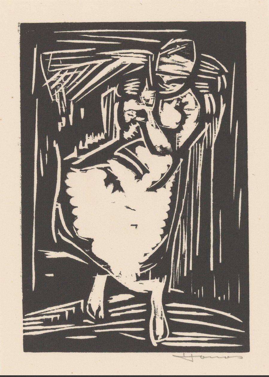 Kobieta niosąca torbę na plecach autorstwa Henri Jonas (signed by artist)