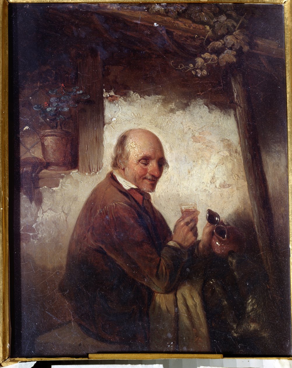 „Człowiek z kieliszkiem do wina” (Człowiek z kieliszkiem do wina) Obraz Henri Josepha Gommarusa Carpentero (1820-1874) XIX-wieczne Muzeum Sztuk Pięknych im. Iwana Kramskoja (lub Kramskoj) w Woroneżu (Woroneż), Rosja. autorstwa Henri Joseph Gommarus Carpentero