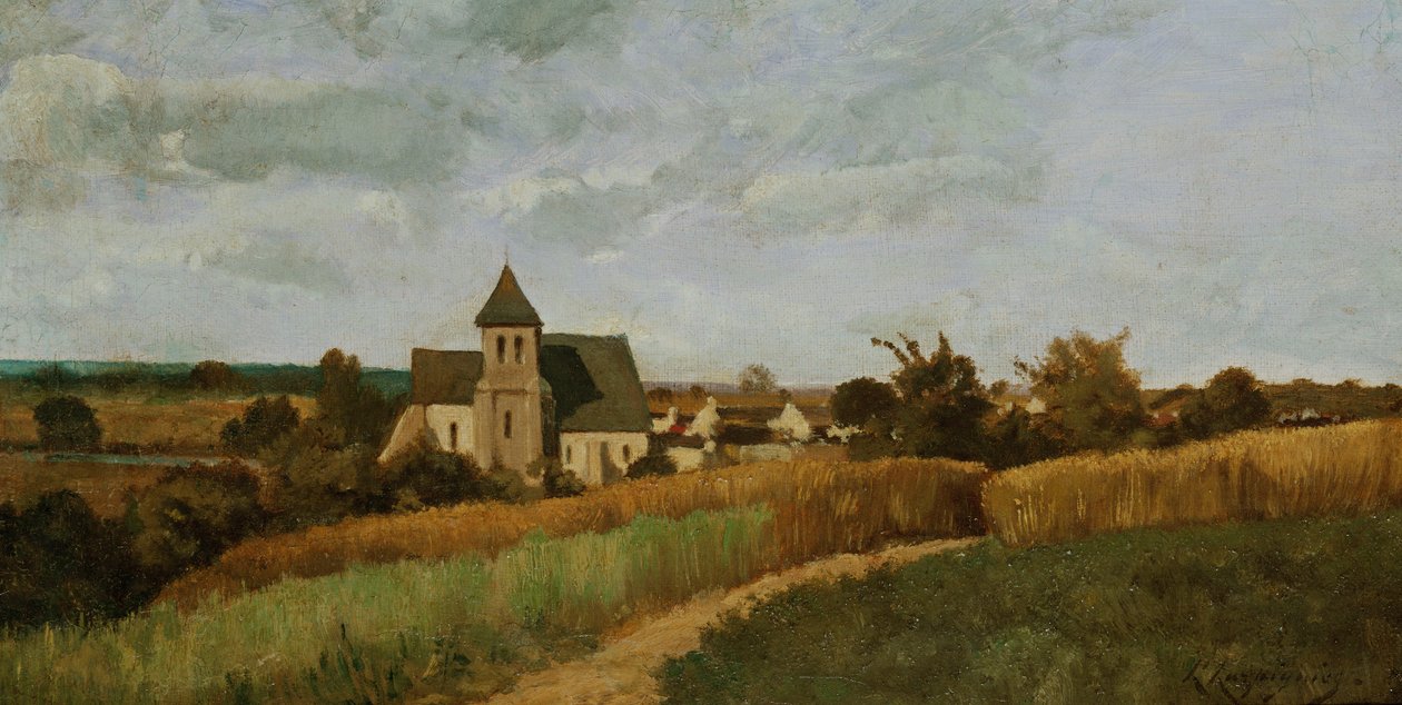Wioska w czasie żniw autorstwa Henri Joseph Harpignies