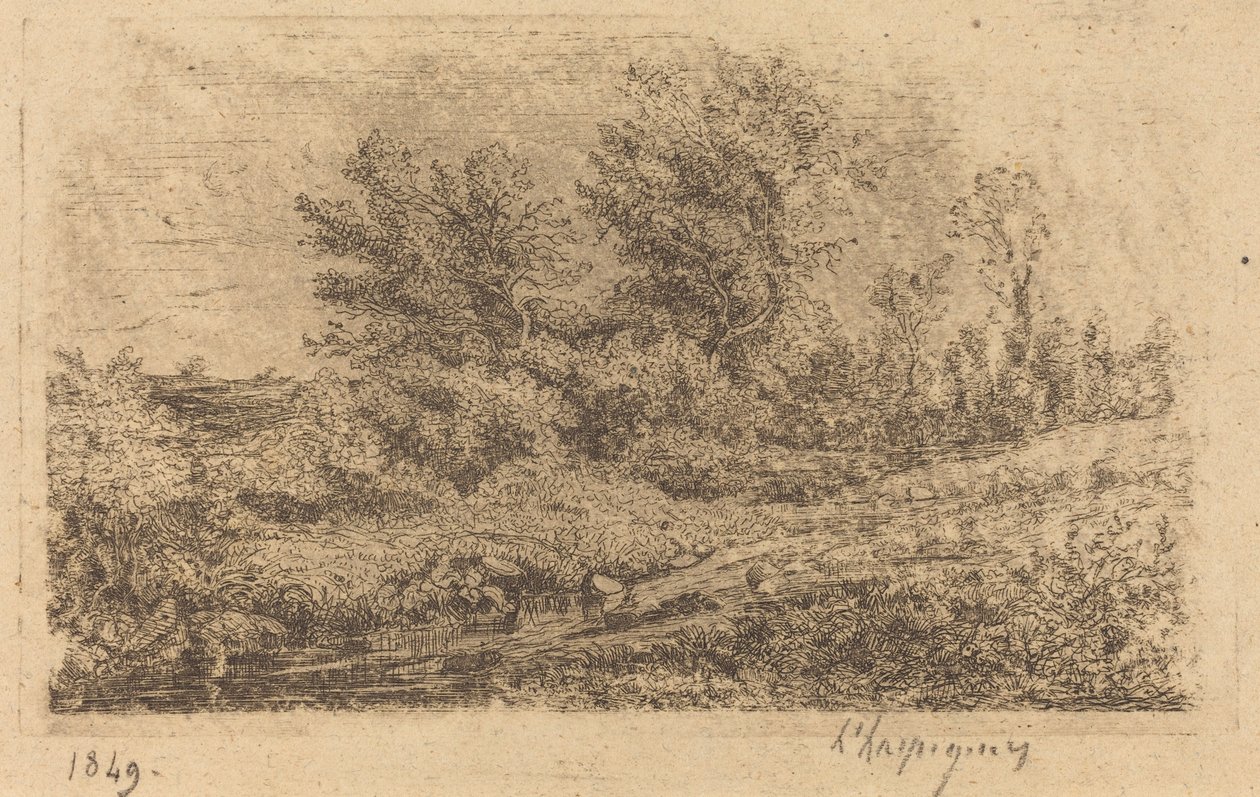 Stoisko drzew na rzece autorstwa Henri Joseph Harpignies