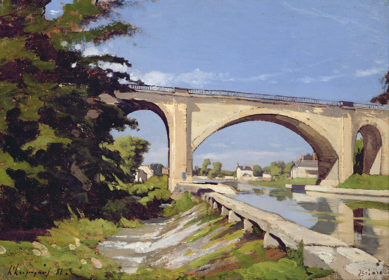 Kanał Pont w Briare, 1888 r. autorstwa Henri Joseph Harpignies