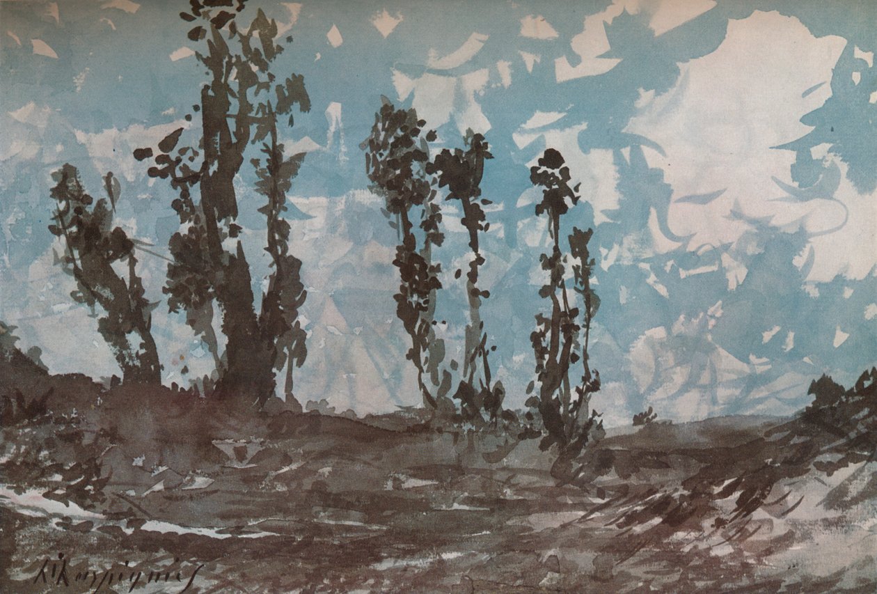 Topole, ok. 1839-1916, 1924 autorstwa Henri Joseph Harpignies
