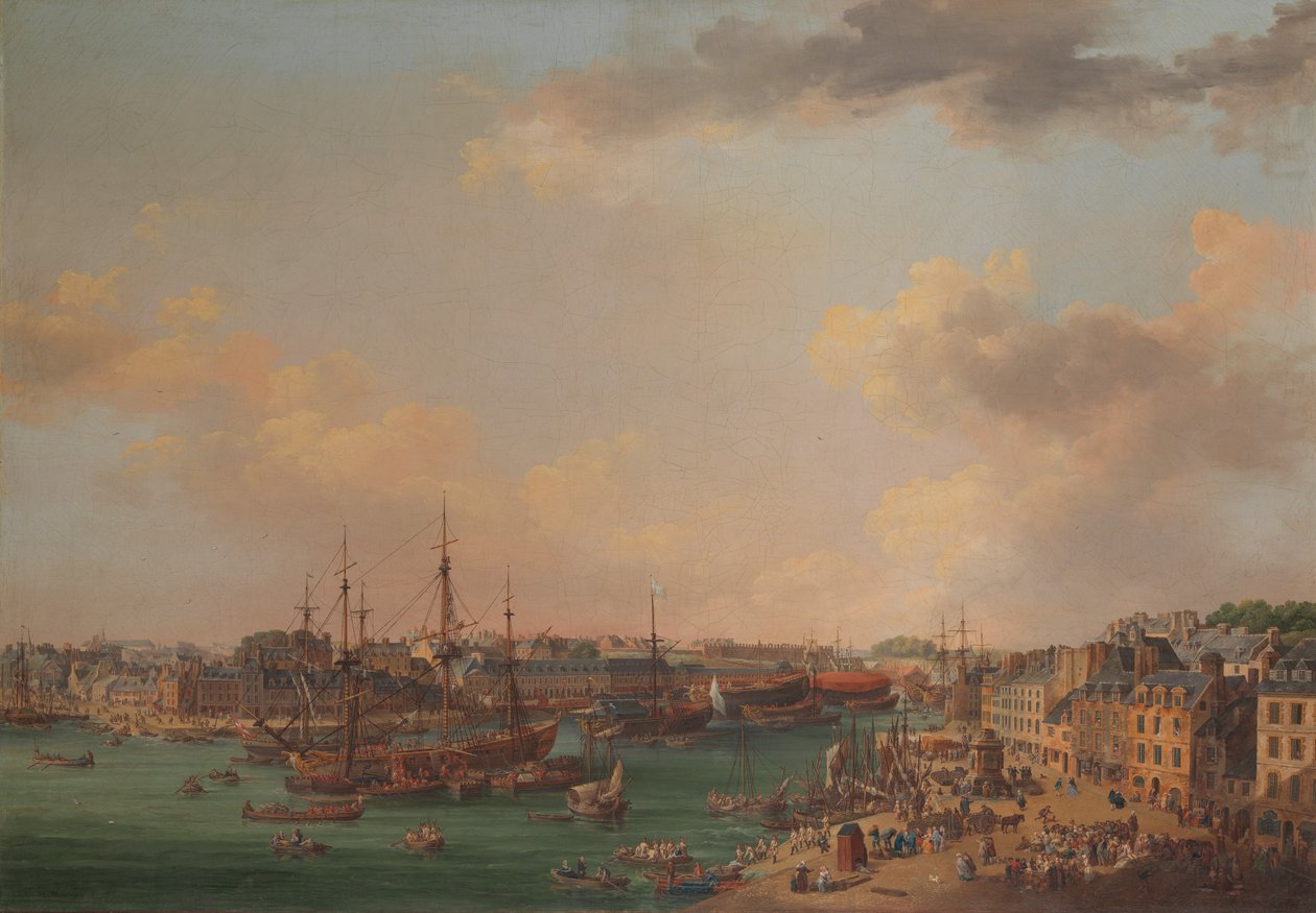 Port zewnętrzny w Brześciu, 1773. autorstwa Henri Joseph Van Blarenberghe
