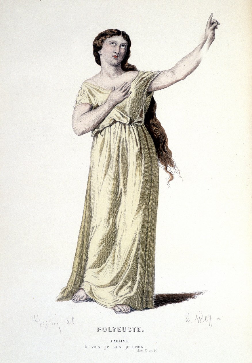 Projekt kostiumu dla Pauliny w „Polyeucte”, 1884 autorstwa Henri Jules Jean Geoffroy