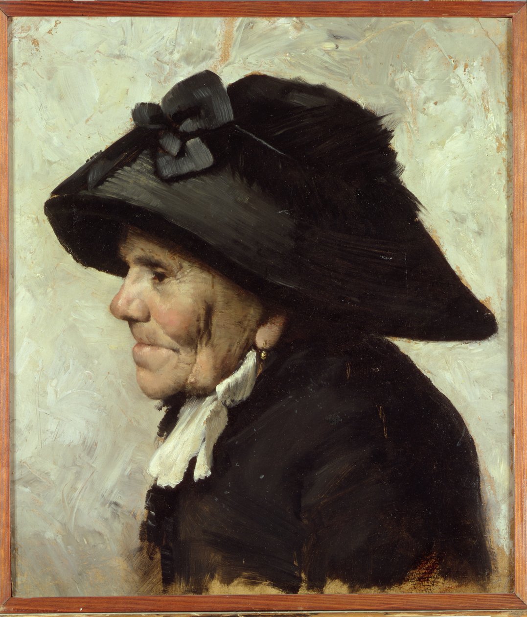 Studium głowy starej kobiety, lata 80. XIX w. (olej) autorstwa Henri Jules Jean Geoffroy