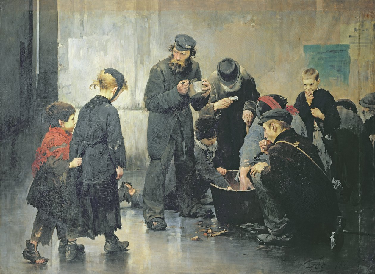 Głodujący autorstwa Henri Jules Jean Geoffroy