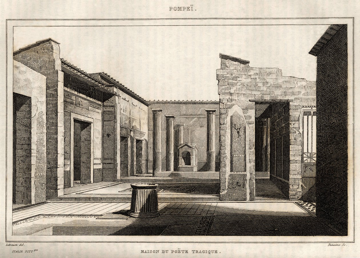 Dom tragicznego poety w Pompejach, rycina Labrouste autorstwa Henri Labrouste