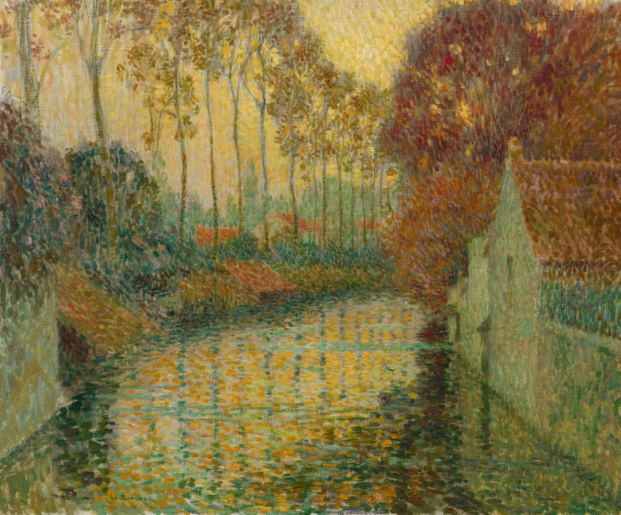 Kanał jesienią (Gisors) autorstwa Henri Le Sidaner