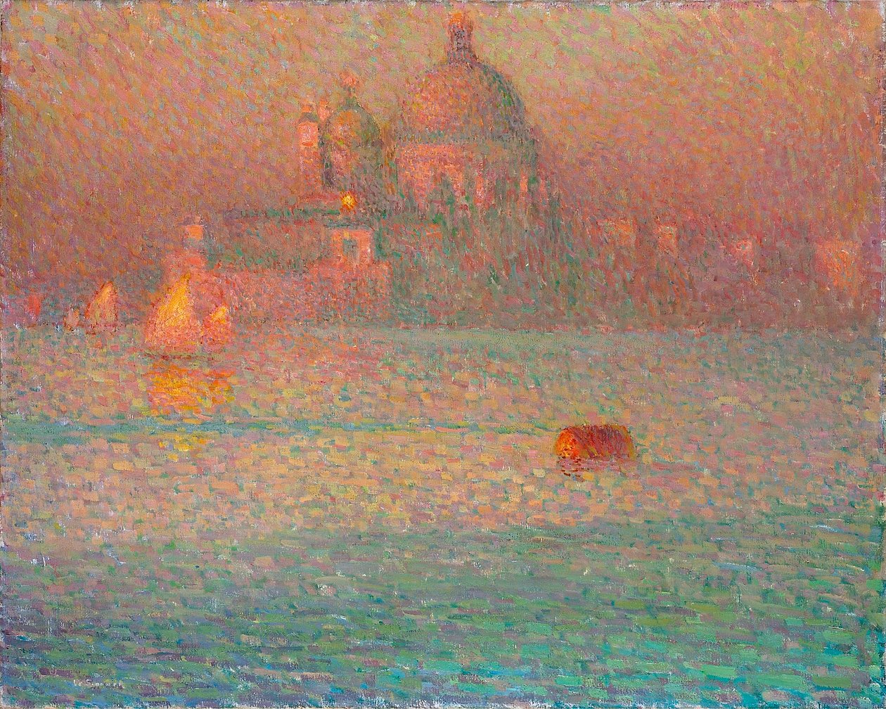 Fajerwerki. Zimowy poranek w Wenecji, 1907 autorstwa Henri Le Sidaner
