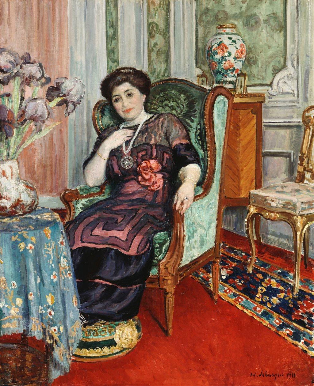 Kobieta siedząca na krześle; Kobieta siedząca w fotelu, 1911 autorstwa Henri Lebasque