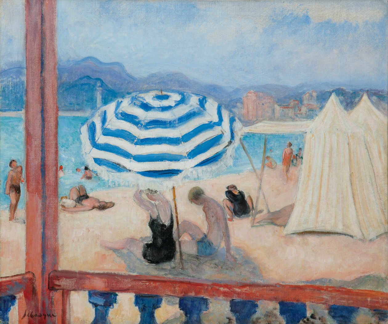 Laski, Niebieski Parasol i Namioty; Laski, Niebieski Parasol i Namioty, autorstwa Henri Lebasque