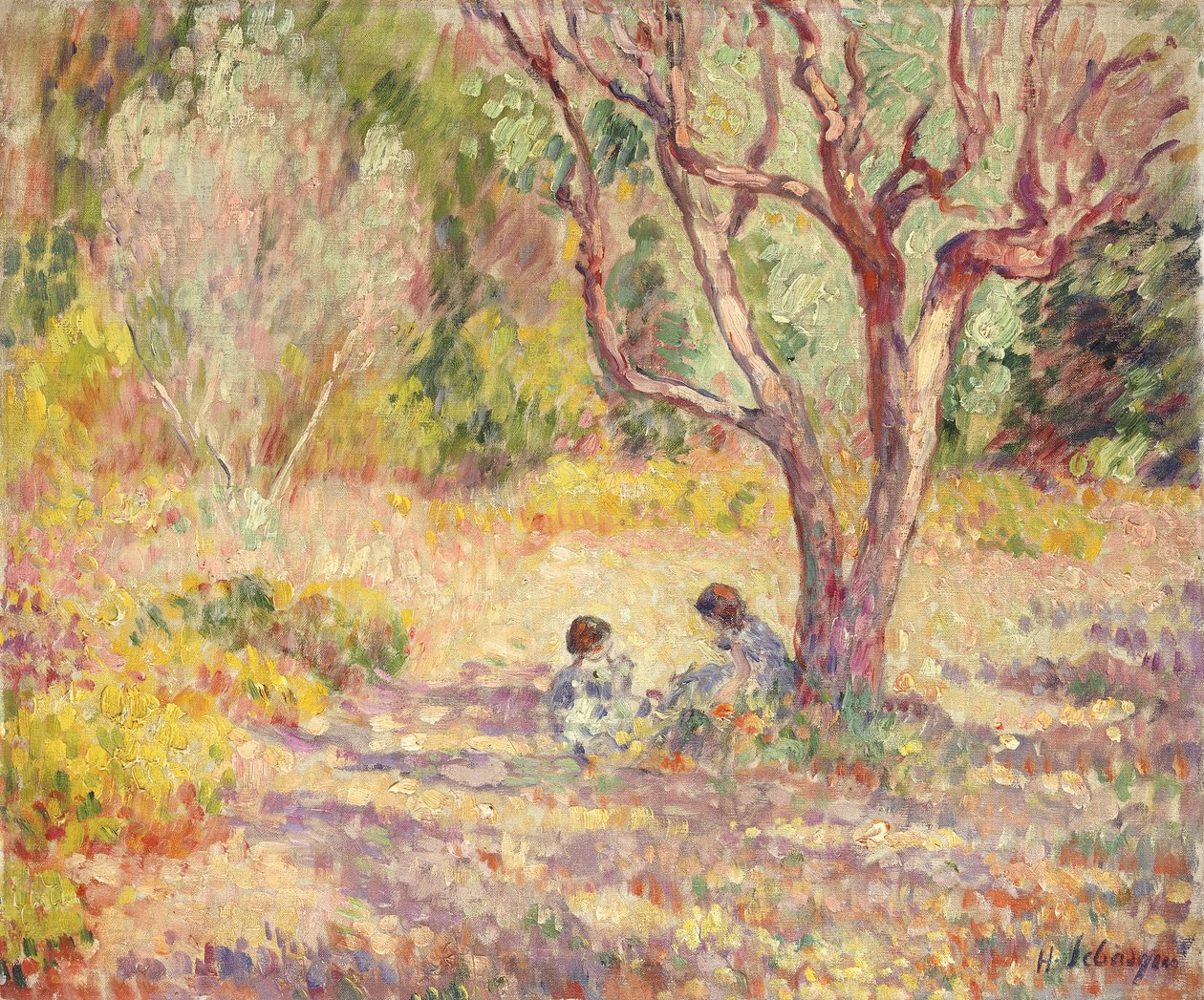 Gry w cieniu ogrodu; Igrzyska w cieniu ogrodu, ok. 1906-1907 autorstwa Henri Lebasque