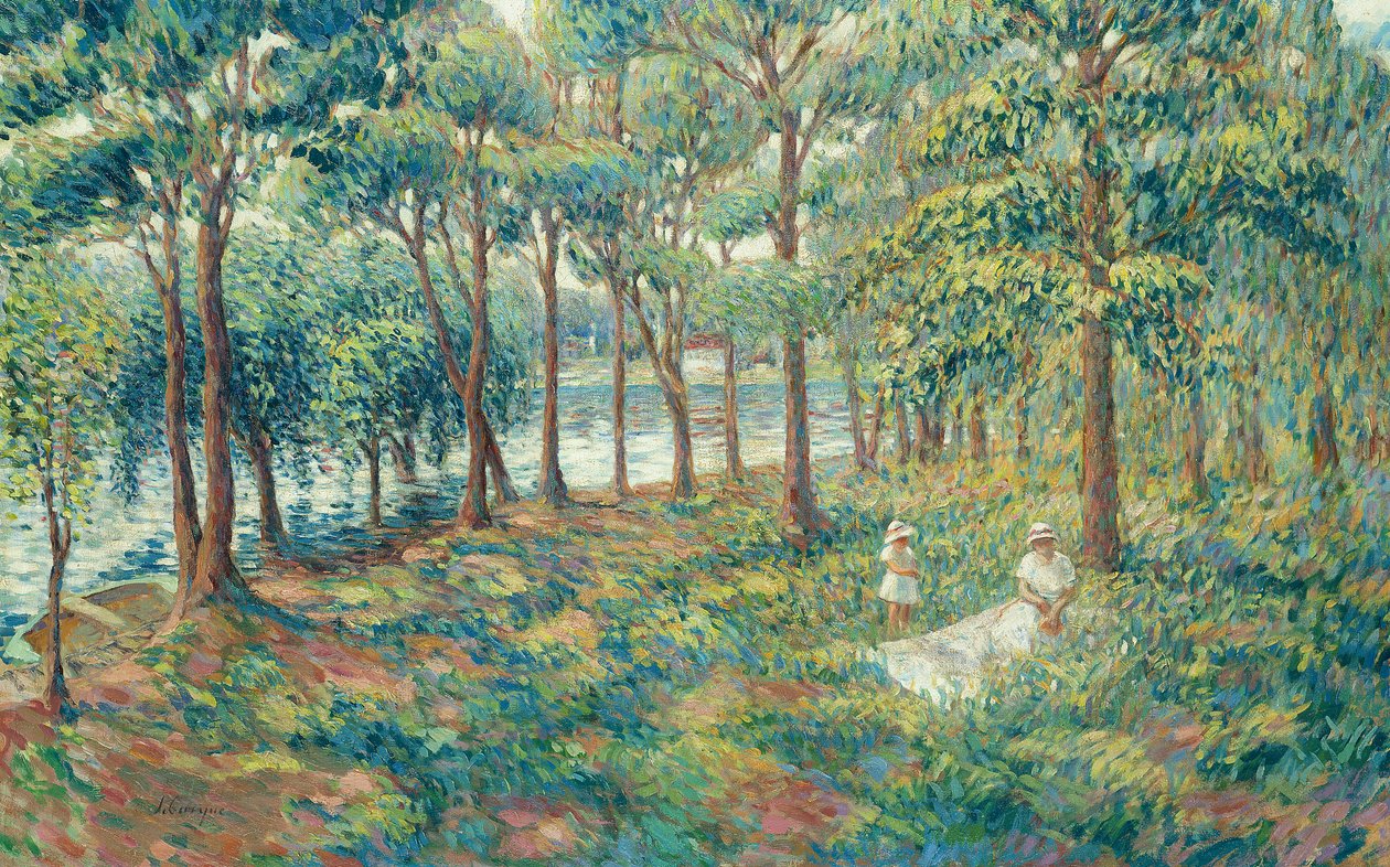 Madame Lebasque i jej syn na brzegu Marny, 1899 autorstwa Henri Lebasque