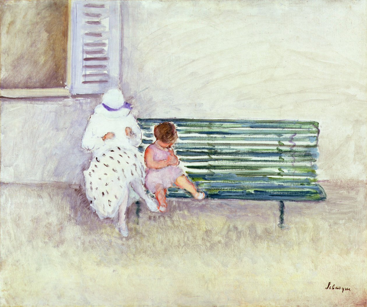 Na ławce (olej na płótnie) autorstwa Henri Lebasque