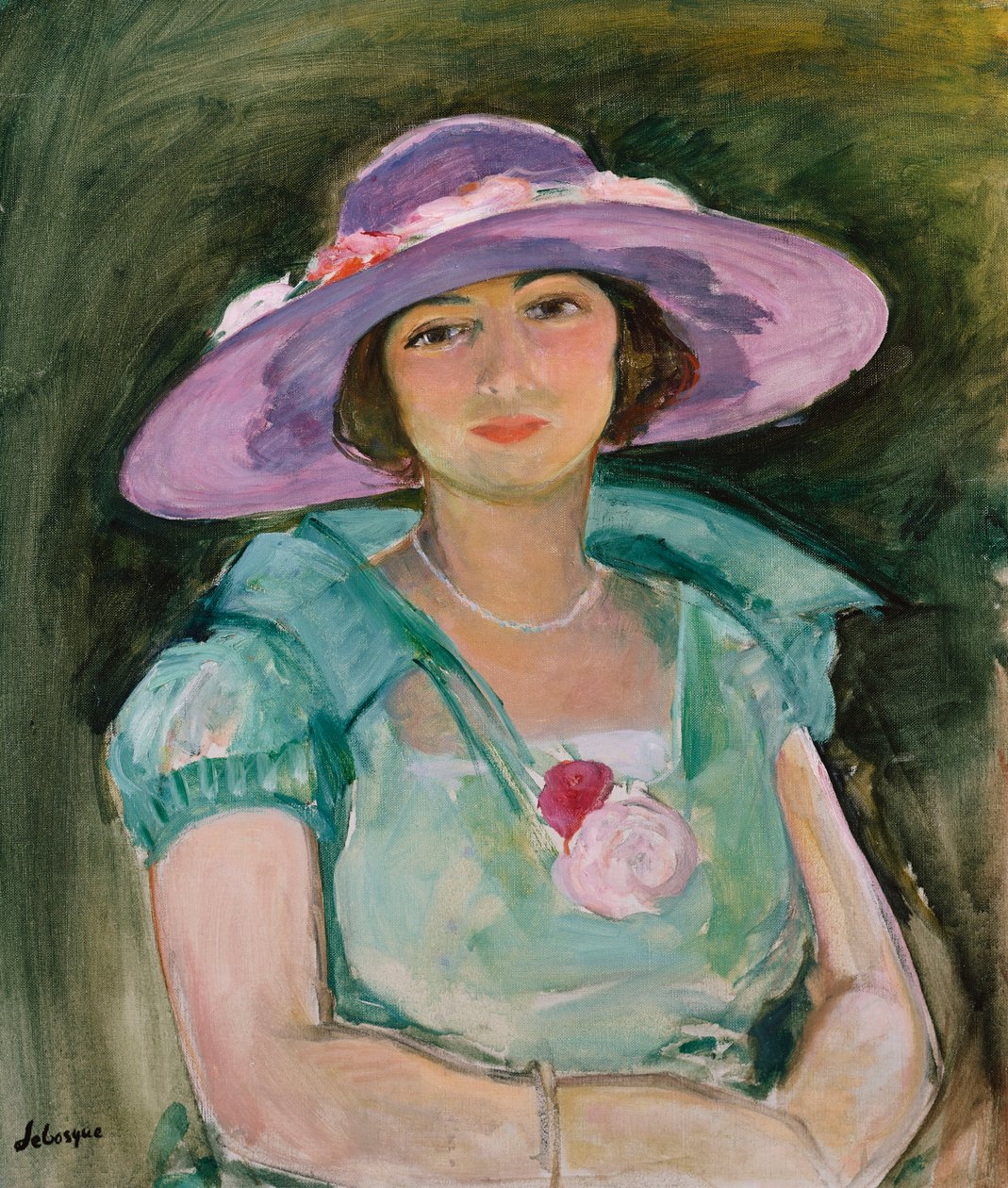 Portret Marthe Lebasque w fioletowym kapeluszu, 1925-26 autorstwa Henri Lebasque