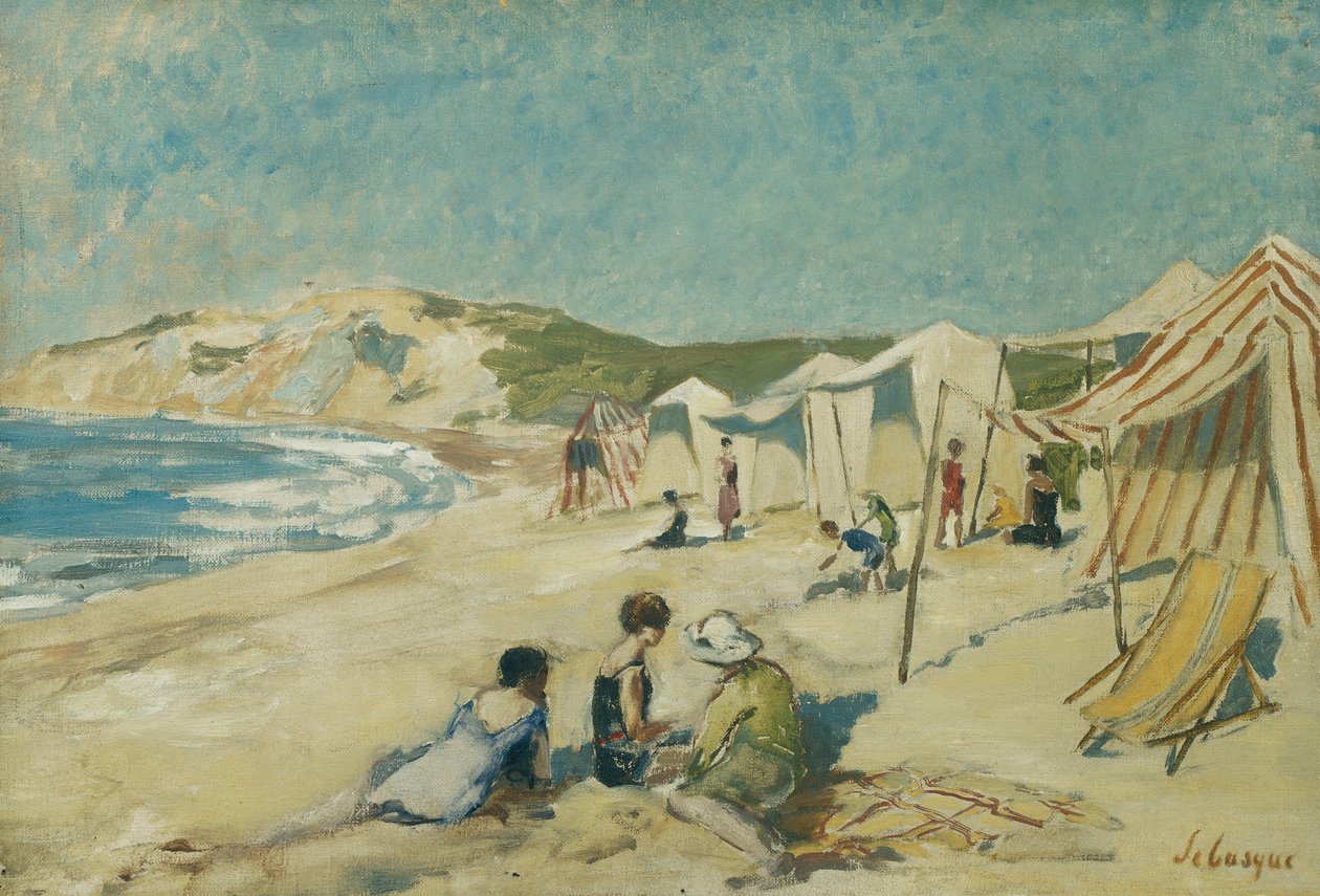 Plaża w Pointe St Gildas; Plaża w Pointe St Gildas, ok. 1920 r. autorstwa Henri Lebasque