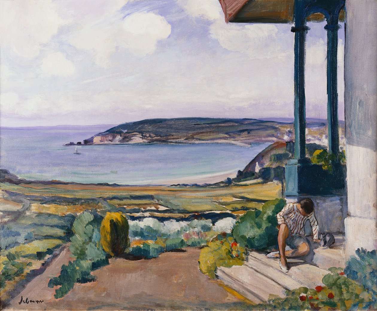 Ogród w zatoce Morgat; Ogród nad zatoką w Morgacie, 1924 autorstwa Henri Lebasque