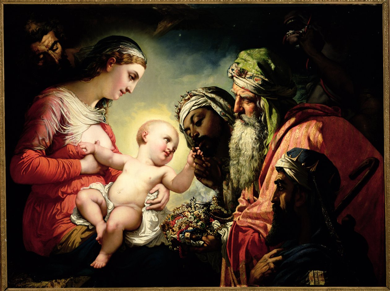 Adoracja Trzech Króli, 1854 autorstwa Henri Lehmann