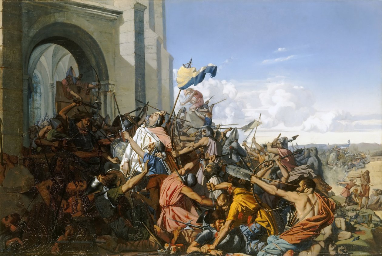 Śmierć Roberta le Fort w bitwie pod Brissarthe, 866 autorstwa Henri Lehmann