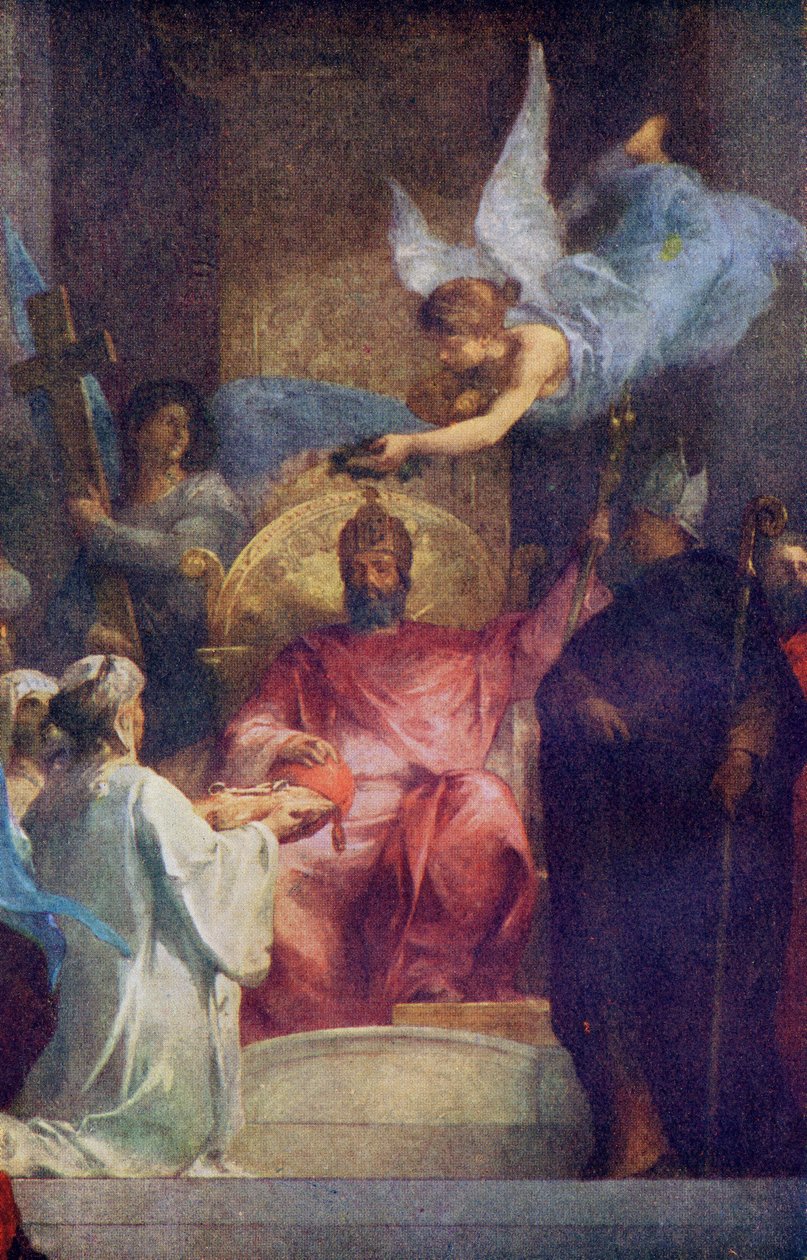 Karol Wielki, ilustracja z „Romansu i legendy rycerskiej” A.R. Hope Moncrieffa autorstwa Henri Leopold Levy