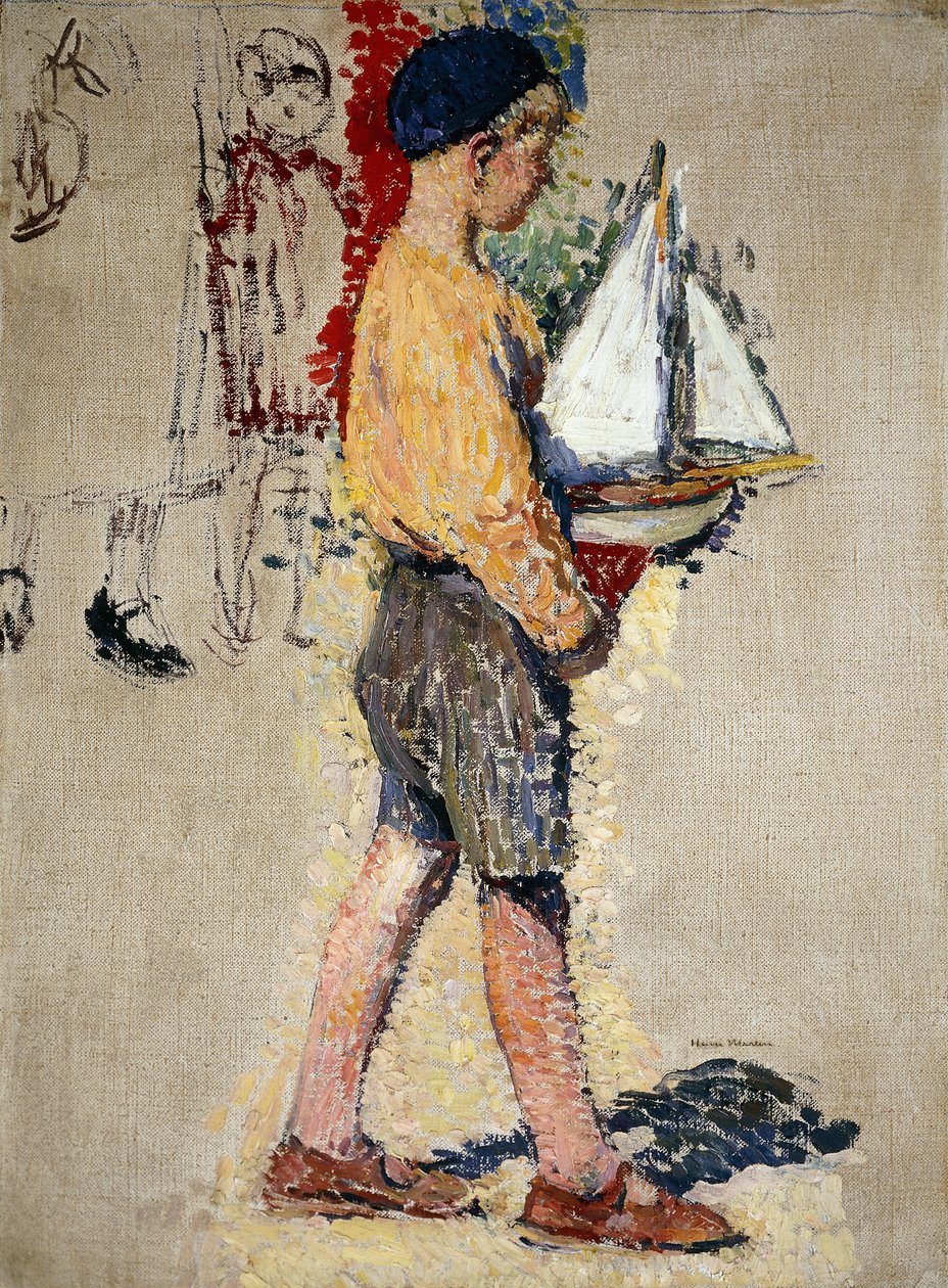 Chłopiec z łodzią; Chłopiec z łodzią, autorstwa Henri Martin