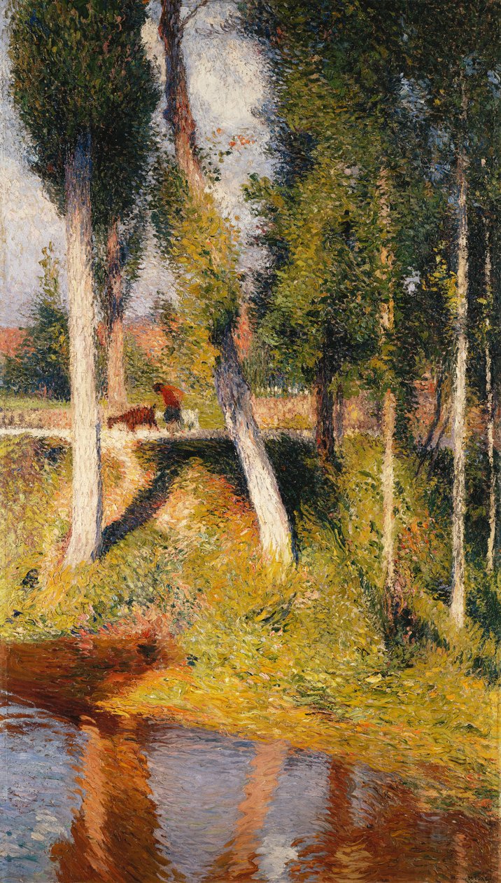 Krajobraz z brzegiem rzeki; Paysage au Bord de la Riviere, autorstwa Henri Martin