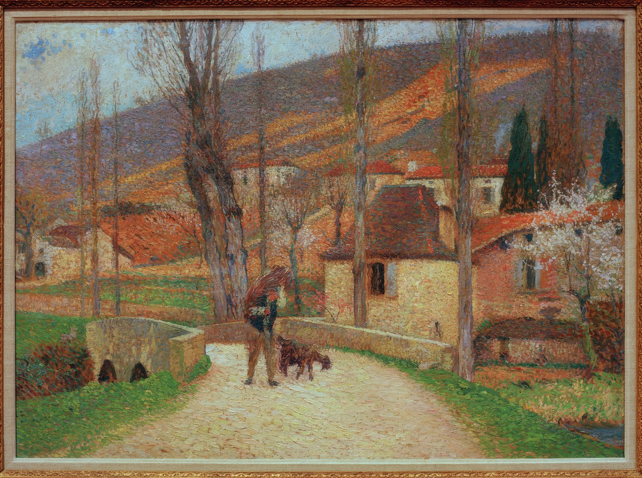 Chłop wchodzący do wsi autorstwa Henri Martin