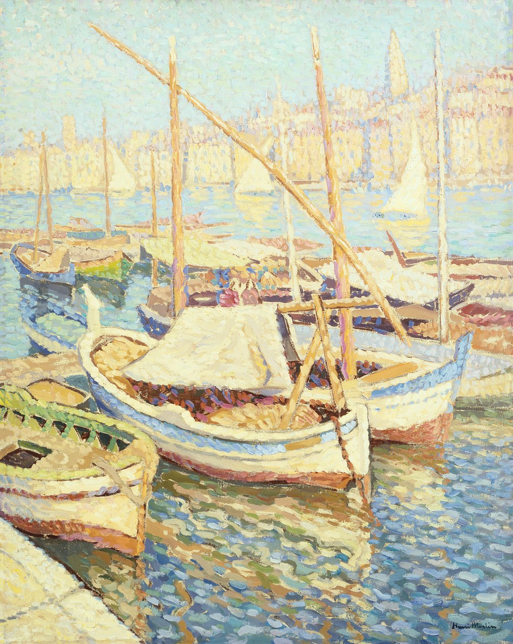 Port w Marsylii (olej na płótnie) autorstwa Henri Martin