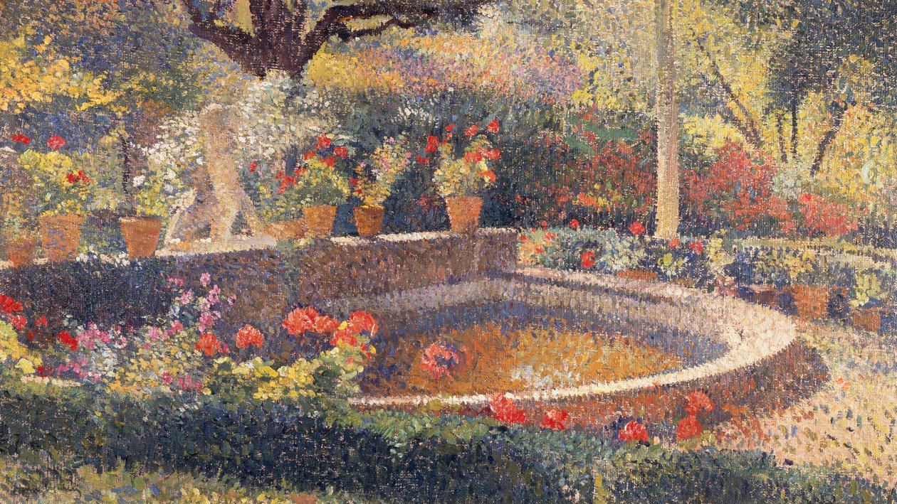 Staw Centralny w Parku Marquayrol (olej na płótnie) autorstwa Henri Martin