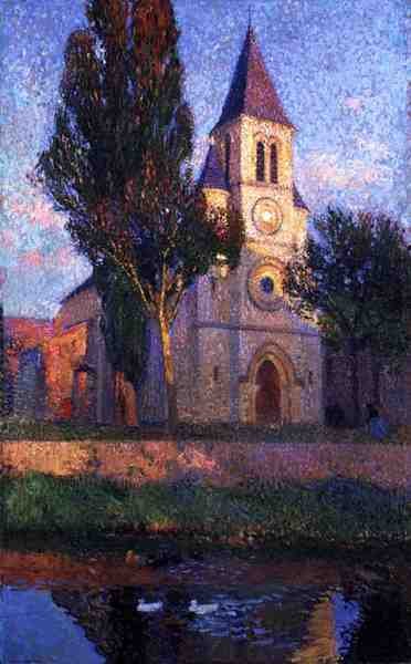 Kościół (olej na płótnie) autorstwa Henri Martin