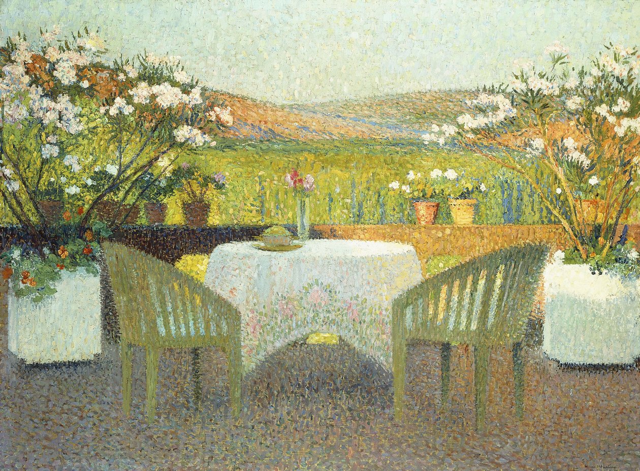 Taras w słońcu; La Terrasse i Soleil Lee, 1920 autorstwa Henri Martin